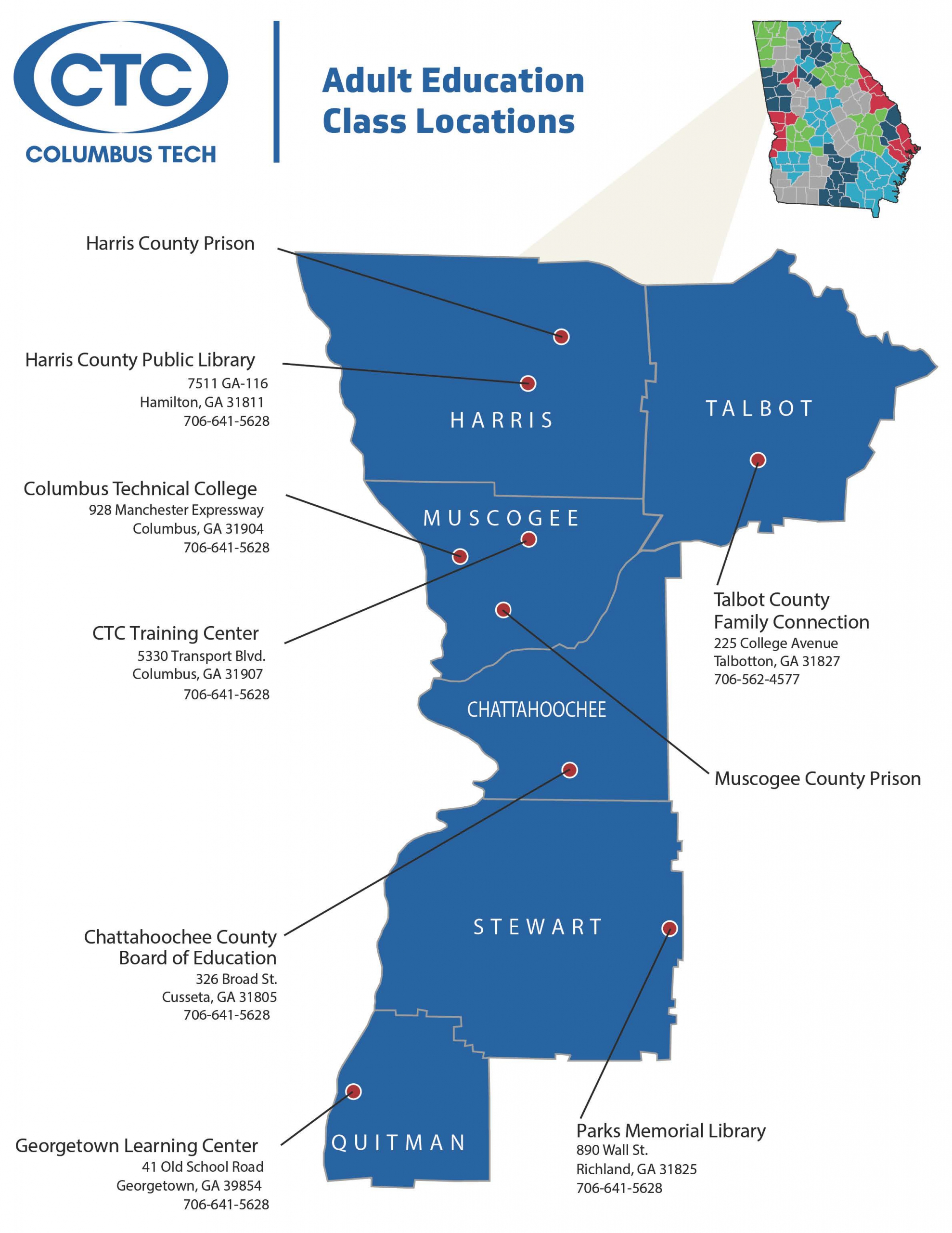 Class Locations Columbus Technical College